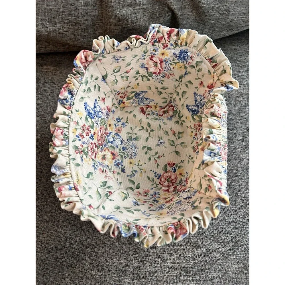 2003 Longaberger Liner for Small Easter Basket Spring Floral Ruffle Liner Only - Picture 5 of 7
